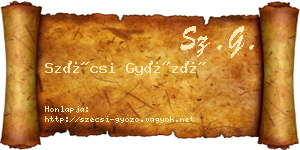 Szécsi Győző névjegykártya